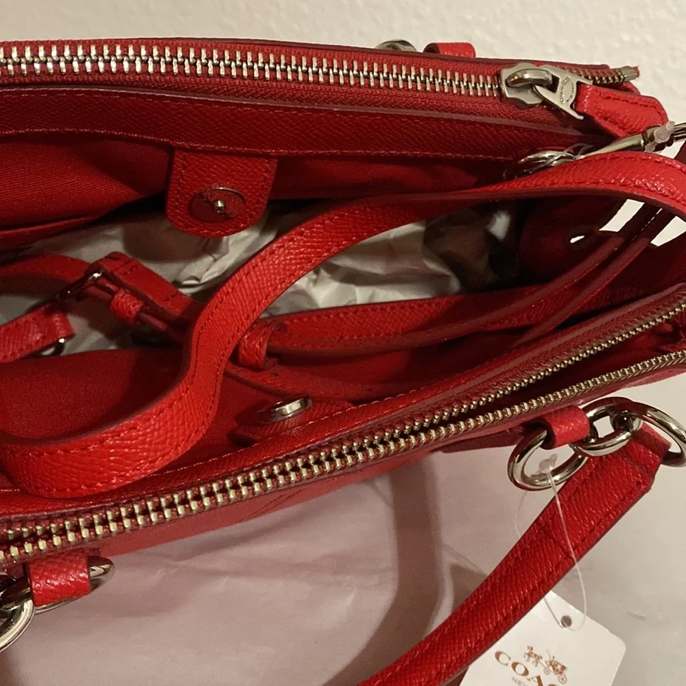 Coach red handbag satchel